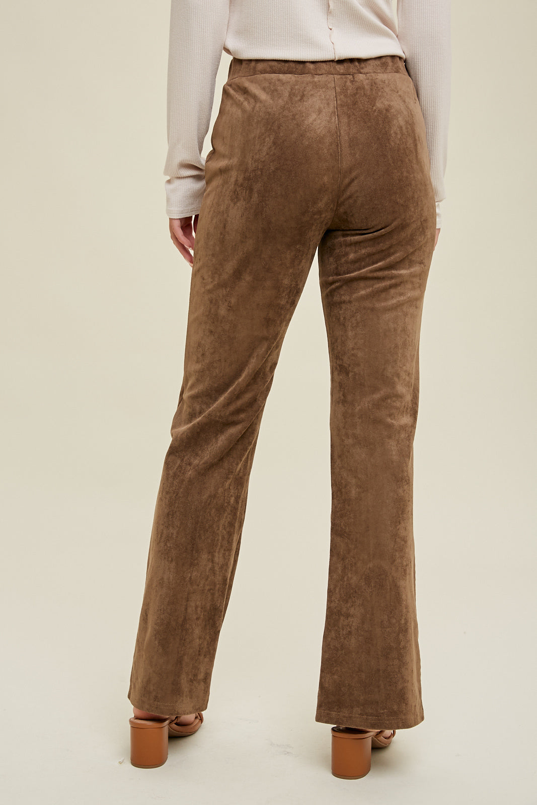 SUEDE PANTS WITH FRONT SLIT DETAIL